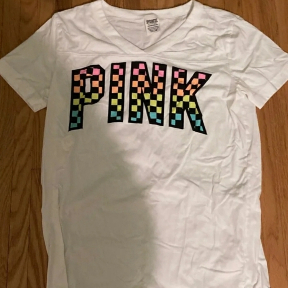 VS PINK CHECKERED LOGO LEGGING T SHIRT